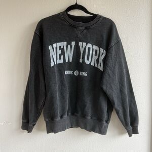 Anine Bing Ramona Sweatshirt Women’s Large New York Gray Pullover Crewneck